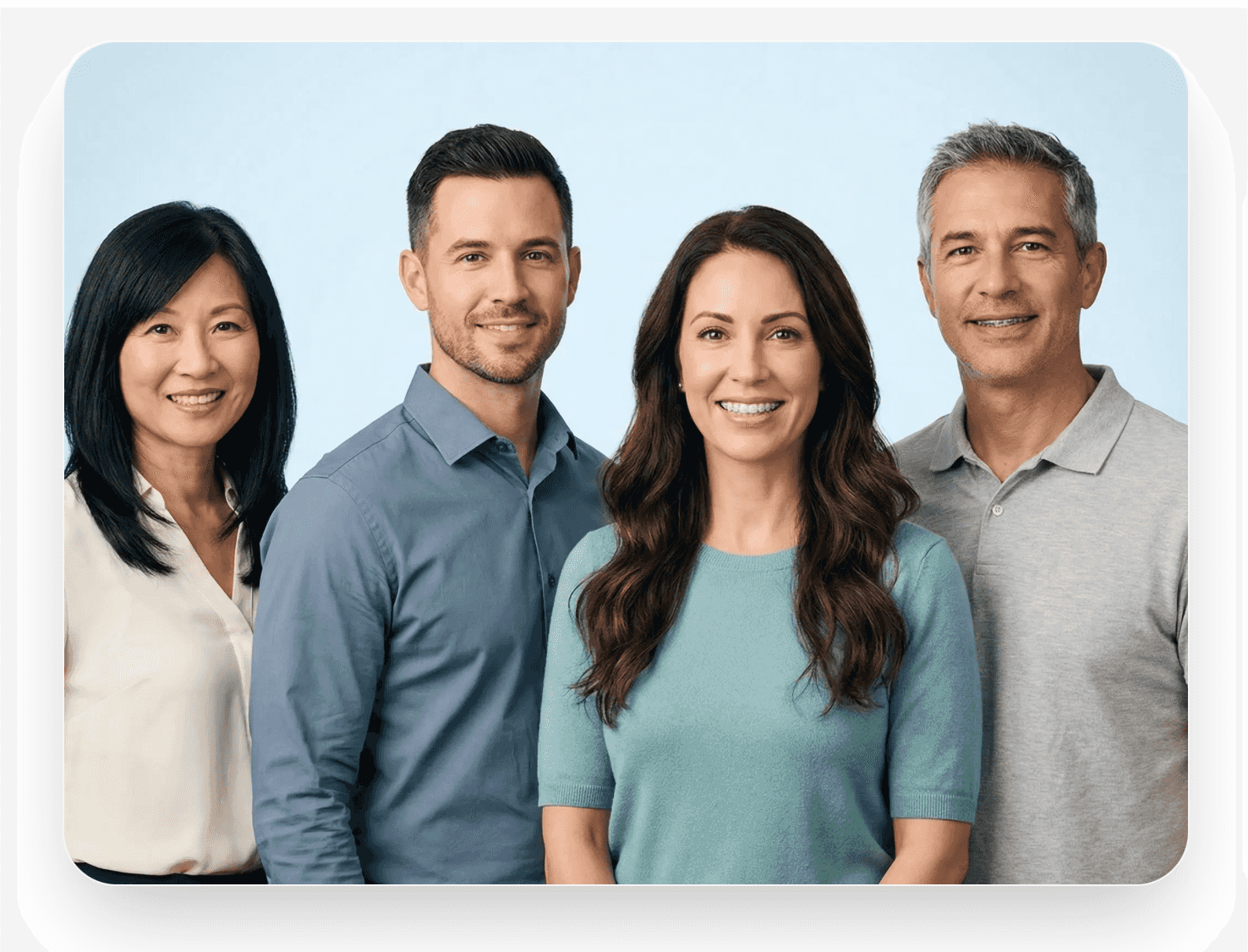 Diverse group of smiling adults