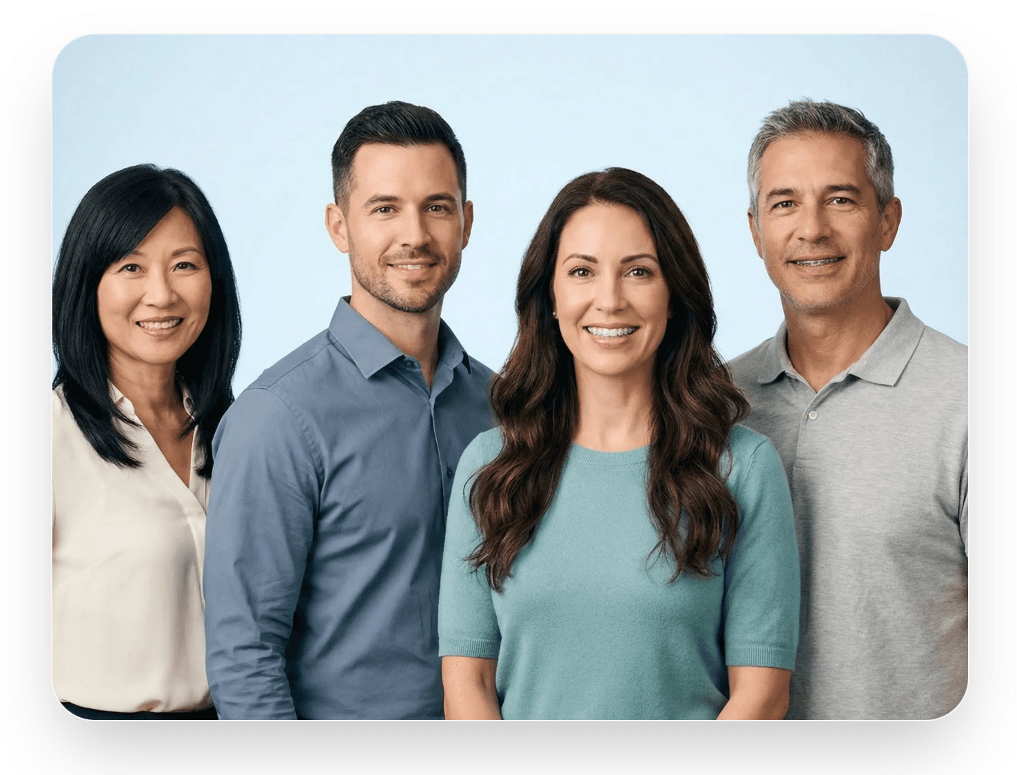 Diverse group of smiling adults